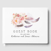 Boho Floral Feathers Gastenboek (Voorkant)