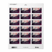 Boho Floral Feathers Paarse lights Etiket (Full Sheet)