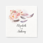 Boho Floral Feathers Servet (Voorkant)