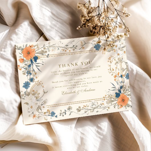 Boho  Floral Fern Wedding Bedankkaart