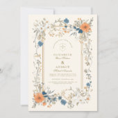 Boho  Floral Fern Wedding Kaart (Voorkant)