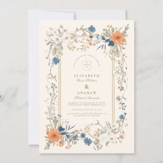 Boho  Floral Fern Wedding Kaart (Voorkant)