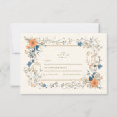 Boho  Floral Fern Wedding RSVP Kaartje (Voorkant)
