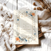 Boho  Floral Fern Wedding Save The Date