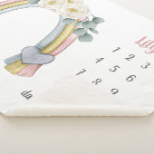 Boho Floral Fiber Rainbow Milestone Baby Sherpa Deken (3/4)