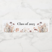 Boho Floral Flesetiket Waterfles Etiket (Enkel label)
