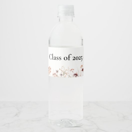 Boho Floral Flesetiket Waterfles Etiket (Voorkant)