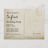 boho floral, flower jarig Briefkaart uitnodiging (Achterkant)