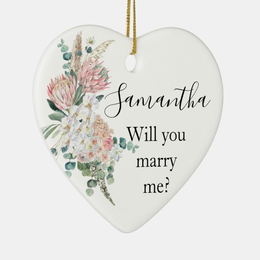 Boho Floral Flower, zal je me voorstellen? Keramisch Ornament (Rechts)