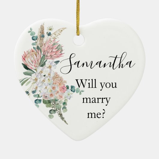 Boho Floral Flower, zal je me voorstellen? Keramisch Ornament (Achterkant)