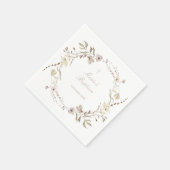 Boho floral flowers editable napkins servet (Hoek)