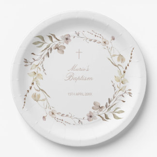Boho floral flowers Paper Plate table decor Papieren Bordje