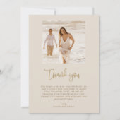 Boho Floral foto bruiloft dank u Bedankkaart (Achterkant)