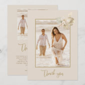 Boho Floral foto bruiloft dank u Bedankkaart (Voorkant / Achterkant)