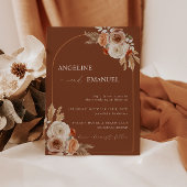 Boho Floral foto bruiloft uitnodigen pampas gras Kaart