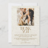 Boho Floral Foto Weddenschap Hartelijk dank Bedankkaart (Achterkant)