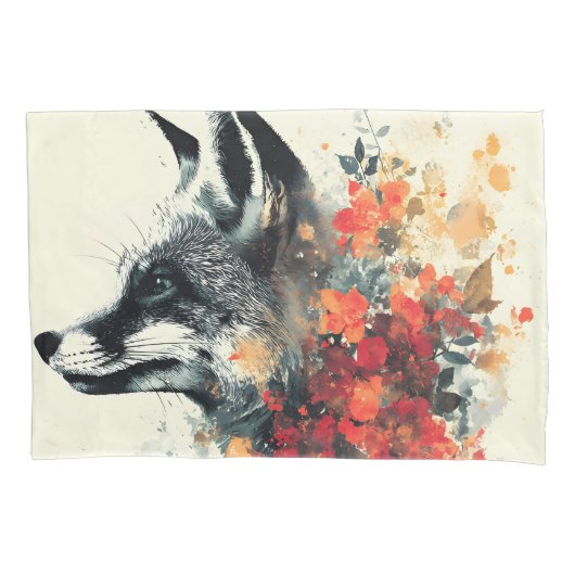 Boho Floral Fox Wildlife Nature Kussensloop (Voorkant)