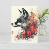 Boho Floral Fox Wildlife Natuur Aankondiging (Staand voorkant)
