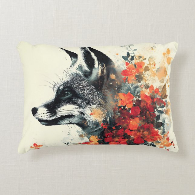 Boho Floral Fox Wildlife Natuur Accent Kussen (Voorkant)