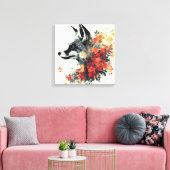 Boho Floral Fox Wildlife Natuur Canvas Afdruk (Insitu (Woonkamer))