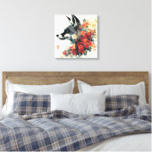 Boho Floral Fox Wildlife Natuur Canvas Afdruk (Insitu (Slaapkamer))