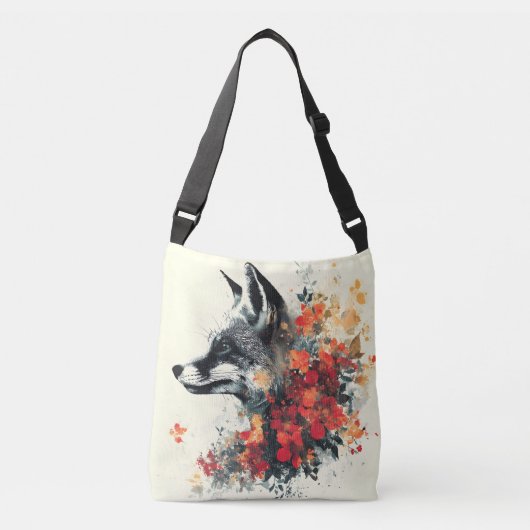 Boho Floral Fox Wildlife Natuur Crossbody Tas (Voorkant)