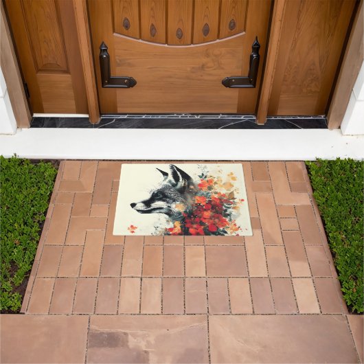 Boho Floral Fox Wildlife Natuur Deurmat (Buiten)