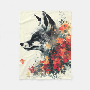 Boho Floral Fox Wildlife Natuur Fleece Deken