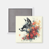 Boho Floral Fox Wildlife Natuur Magneet (Voorkant / Achterkant)