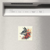 Boho Floral Fox Wildlife Natuur Magneet (Insitu (Vaatwasser))