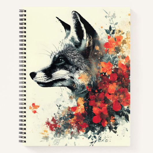 Boho Floral Fox Wildlife Natuur Notitieboek (Voorkant)