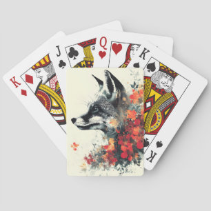 Boho Floral Fox Wildlife Natuur Pokerkaarten