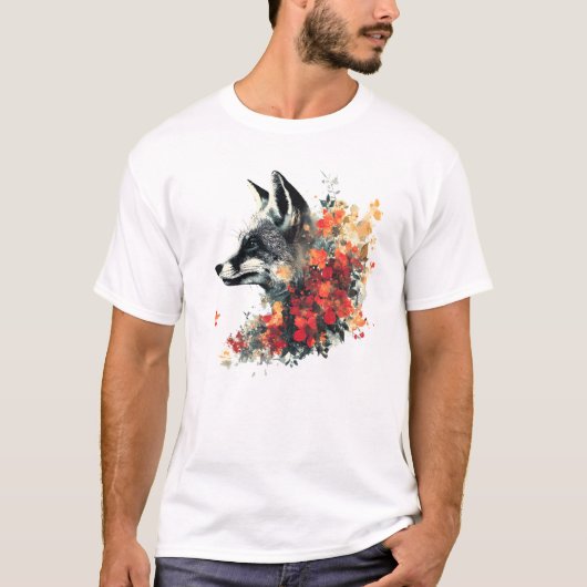 Boho Floral Fox Wildlife Natuur T-shirt (Voorkant)