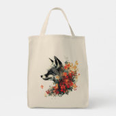 Boho Floral Fox Wildlife Natuur Tote Bag (Achterkant)