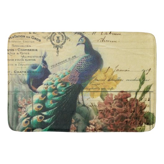 boho floral frans moderne pauw badmat (Voorkant)