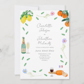 Boho Floral Franse wijn en kaas Kaart (Voorkant)