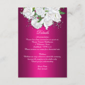 Boho Floral Fuchsia Pink Wedding Details Informatiekaartje (Voorkant)