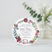 Boho Floral Garden Bridal Shower Invitations Kaart (Staand voorkant)