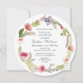 Boho Floral Garden Bridal Shower Invitations Kaart (Voorkant)