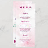 Boho Floral Garden Wedding Receptie Diner Menu (Voorkant / Achterkant)