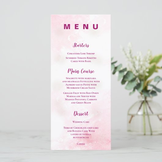 Boho Floral Garden Wedding Receptie Diner Menu (Staand voorkant)