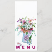 Boho Floral Garden Wedding Receptie Diner Menu (Achterkant)