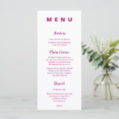 Boho Floral Garden Wedding Receptie Diner Menu (Staand voorkant)