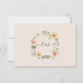 Boho Floral Geel Roze Roze RSVP Reactie (Achterkant)