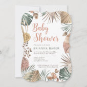 Boho Floral Gender Neutral Baby shower Invitation Kaart (Voorkant)