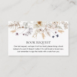 Boho Floral Gender Neutral Book Request Informatiekaartje