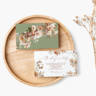 Boho Floral Gender Neutral Book Request Informatiekaartje