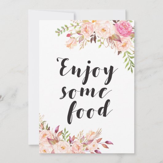 Boho floral Geniet van wat eten Teken 5x7" Maat Kaart (Voorkant)