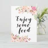 Boho floral Geniet van wat eten Teken 5x7" Maat Kaart (Staand voorkant)
