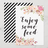 Boho floral Geniet van wat eten Teken 5x7" Maat Kaart (Voorkant / Achterkant)